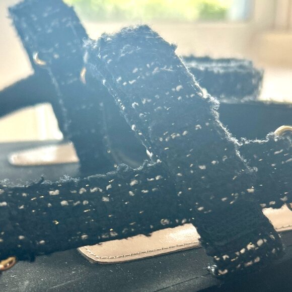 Stuart Weitzman Vail Sport Black Tweed Sandals - Size 6.5 - Excellent Condition - Picture 6 of 16